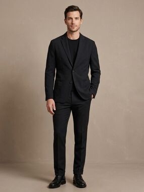 $140 Alfani Mens Sport Coat Classic-Fit Textured Seersucker Suit Jacket